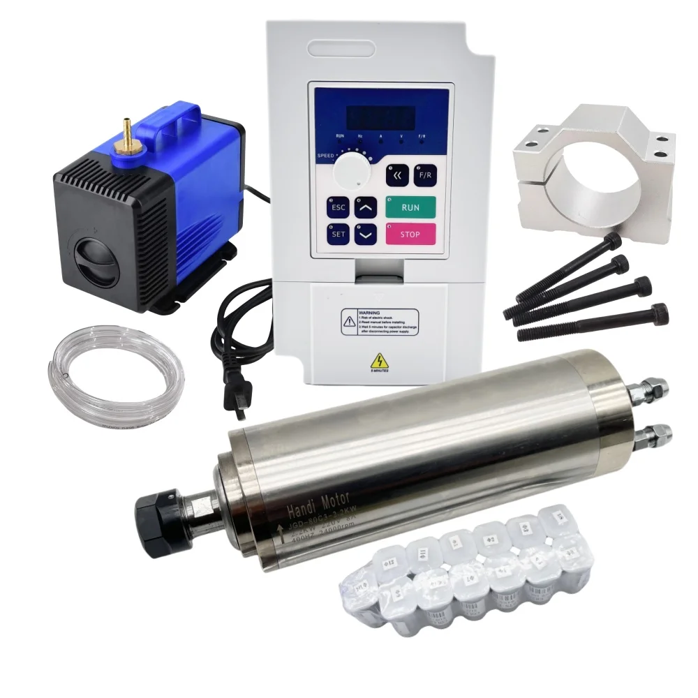 2.2Kw Water Cooled Spindle Kit Vfd - Kit moteur de broche CNC refroidi